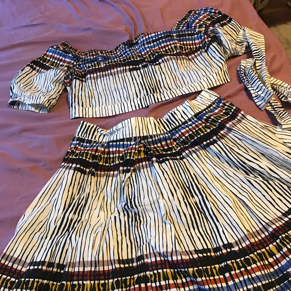 African print skirt and crop top